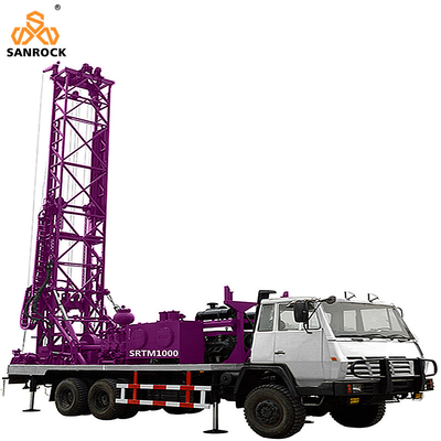 Taladro montado camión Rig With Mud Pump del pozo de agua profunda el 1000m
