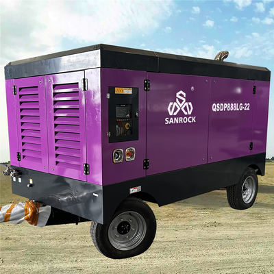 Máquina de compresión de aire de tornillo para motores diesel de minería de alta presión