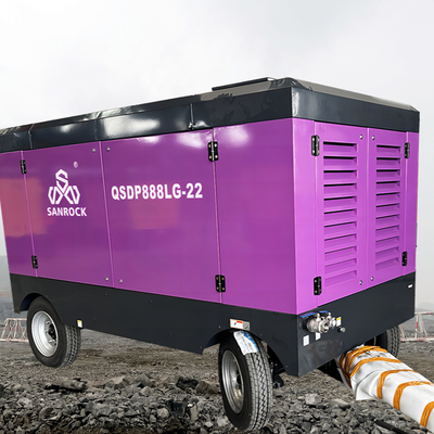 Máquina de compresión de aire de tornillo para motores diesel de minería de alta presión