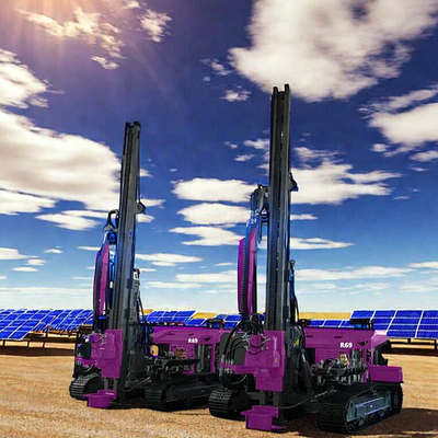 Máquina hincadora de pilotes diésel solar para barandillas de autopistas, hincadora de pilotes con tornillo