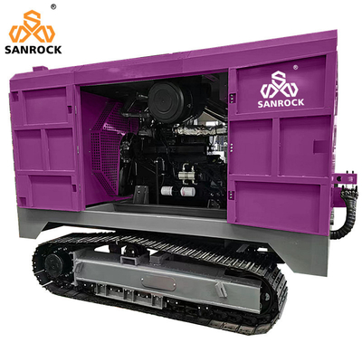 Rueda de acero Diesel compresor de aire de tornillo Minería de alta presión máquina compressor de aire de tornillo