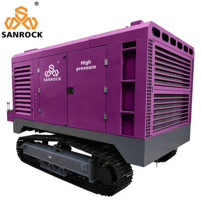Rueda de acero Diesel compresor de aire de tornillo Minería de alta presión máquina compressor de aire de tornillo