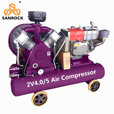 Máquina de compresión de aire recíproca con motor diésel portátil Mini compressor de aire de pistón