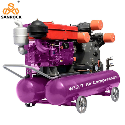 Máquina de compresión de aire recíproca con motor diésel portátil Mini compressor de aire de pistón