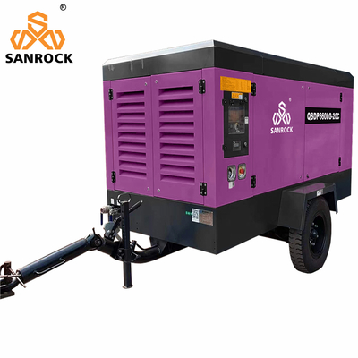 CE 20bar Potencia del motor 191KW Motor diésel portátil compresor de aire de tornillo giratorio para minería