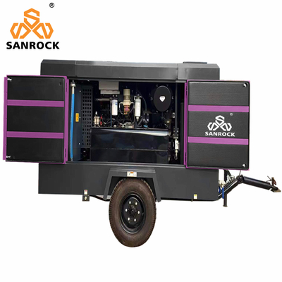 CE 20bar Potencia del motor 191KW Motor diésel portátil compresor de aire de tornillo giratorio para minería