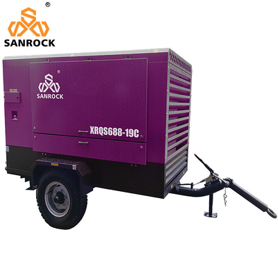 Compresor de aire de tornillo portátil Máquina de minería Motor diesel Compresor de aire de alta presión