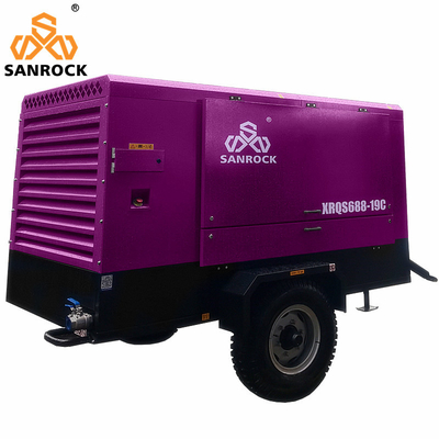 Compresor de aire de tornillo portátil Máquina de minería Motor diesel Compresor de aire de alta presión