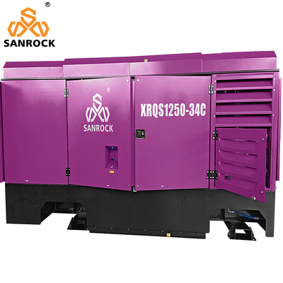 35m3/min SANROCK Compresor de aire de tornillo portátil Máquina de minería Compresor de aire de tornillo a accionamiento directo para la venta