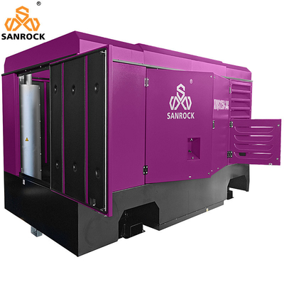 Máquina de compresión de aire de tornillo diesel lubricado Compresor de aire móvil Velocidad de 1750 rpm Compresor de aire de tornillo rotativo