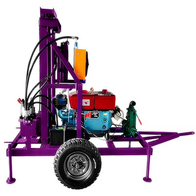 Máquina de perforación de pozos de agua montada en remolque Velocidad de rotación 60 r/min Máquina de perforación de pozos de agua portátil hidráulica