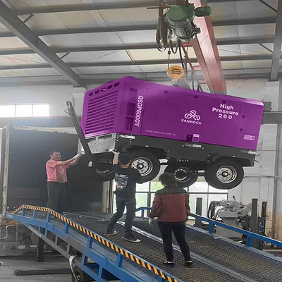 Compresor de aire de tornillo Máquina de energía diesel 194kw Compresor de aire de accionamiento de tornillo Compresor de aire móvil para la venta