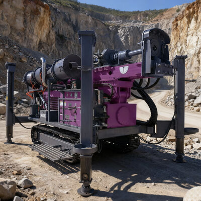 Perforadora hidráulica de la correa eslabonada de la plataforma de perforación de la base del poder 132KW de la plataforma de perforación de circulación inversa
