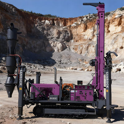 Perforadora hidráulica de la correa eslabonada de la plataforma de perforación de la base del poder 132KW de la plataforma de perforación de circulación inversa